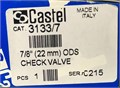 Обратный клапан CASTEL Check Valve, 7/8"-22 mm ODS, 3133/7 3133/7